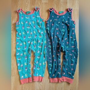 Set Of 2 Little Green Radicals Dungarees
